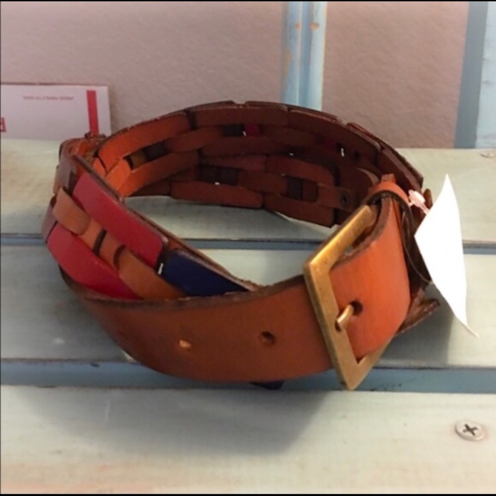 Retro Look Chain Link Leather Belt